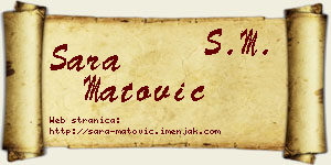 Sara Matović vizit kartica